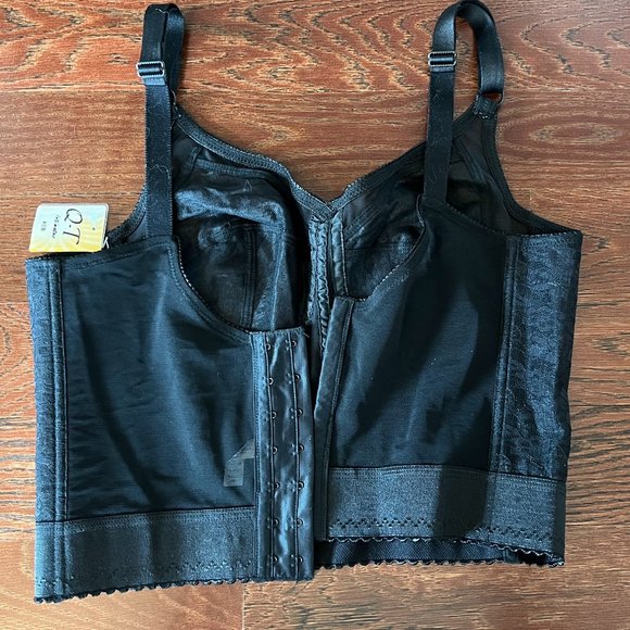 Vintage Q-T Intimates longline Wireless Corset Bra Style 1136 Black NWT - Picture 10 of 10